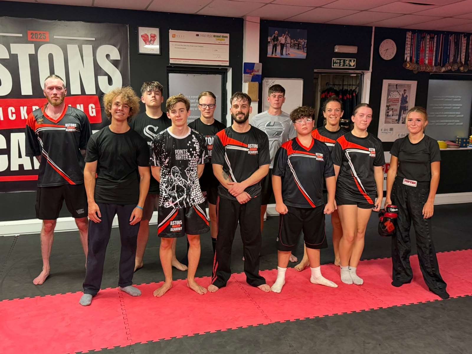 Adults kickboxing class group at Astons Kickboxing Academy, Shrewsbury